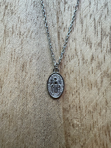 Blessed Mother Silver Dante Necklace