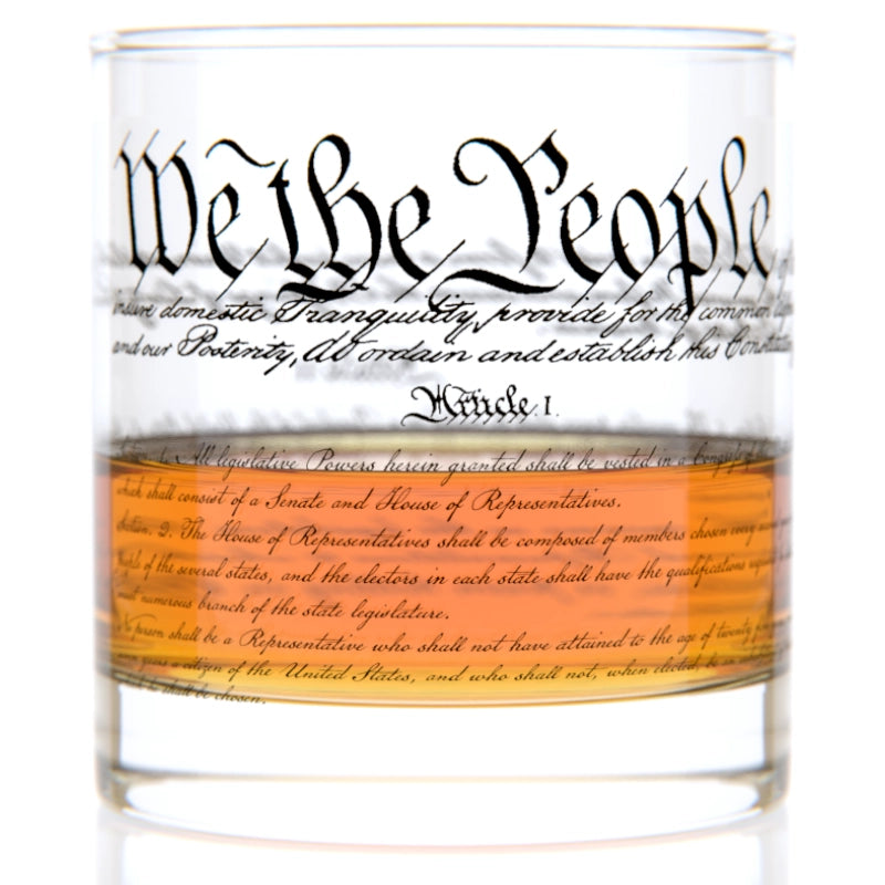 U.S. Constitution - Historical - Whiskey Rocks Glass - 11 oz