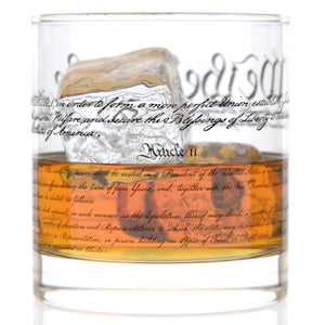 U.S. Constitution - Historical - Whiskey Rocks Glass - 11 oz