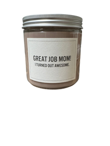Statement Jar Candle with “Mom” Comments