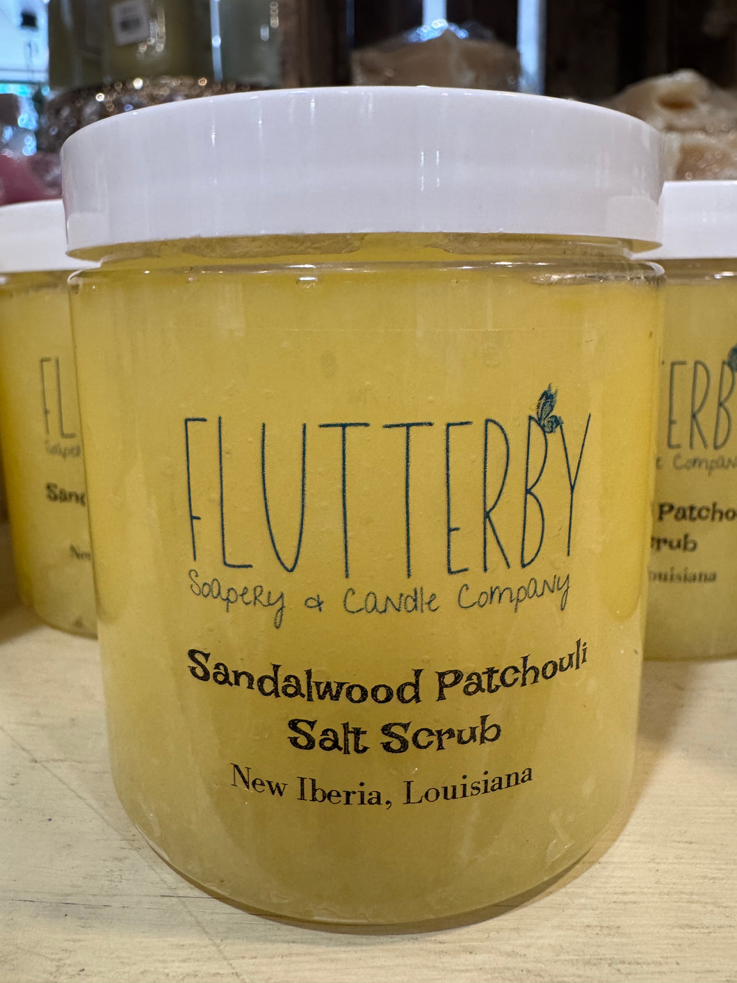 Flutterby Sandalwood Patchouli Salt Scrub