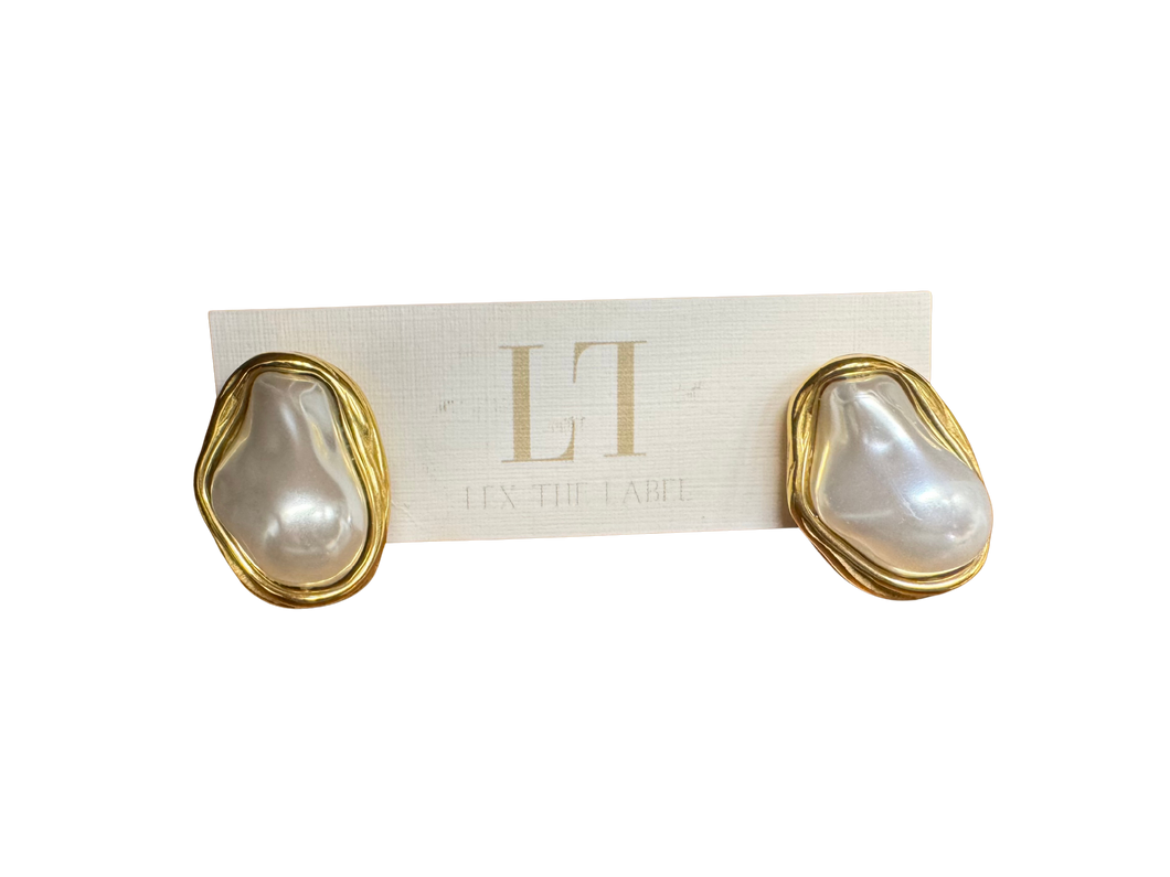 Lex the Label Faux Baroque Pearl Studs
