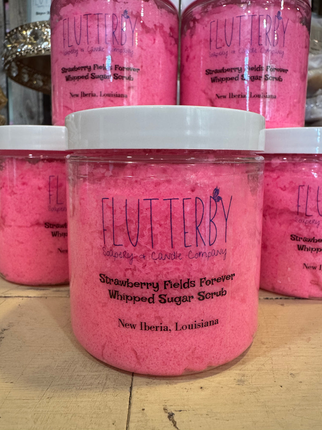 Flutterby Strawberry Fields Forever Whipped Sugar Scrub