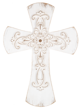 Load image into Gallery viewer, Carved Medallion Cross Wall Decoration