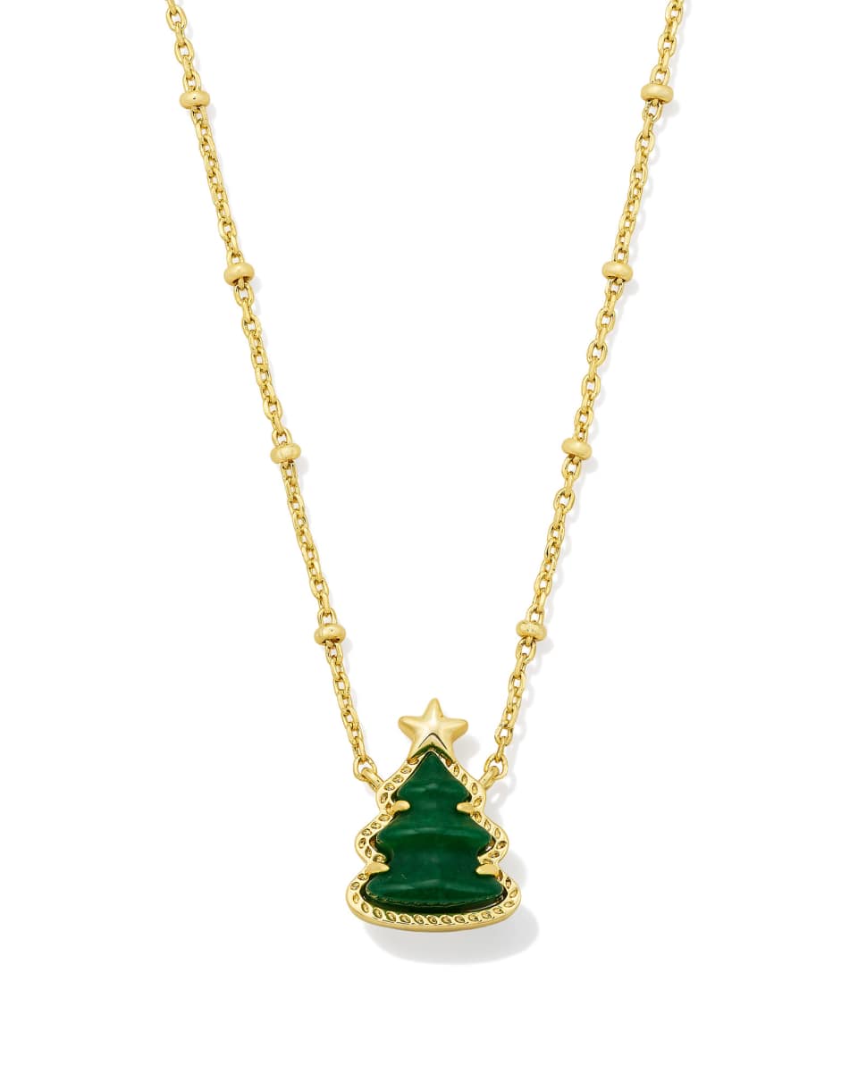 Kendra Scott Holiday Tree Gold Short Pendant Necklace