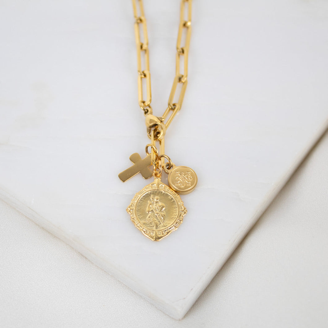 St. Christopher Paperclip Necklace