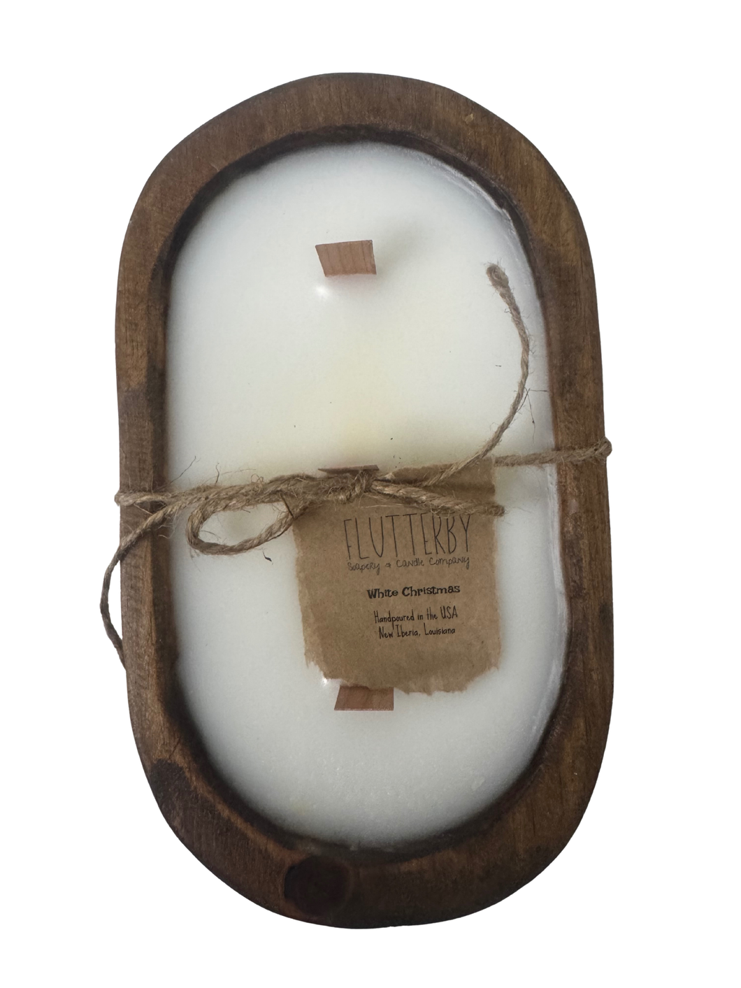 Flutterby White Christmas Deaux Bowl Candle