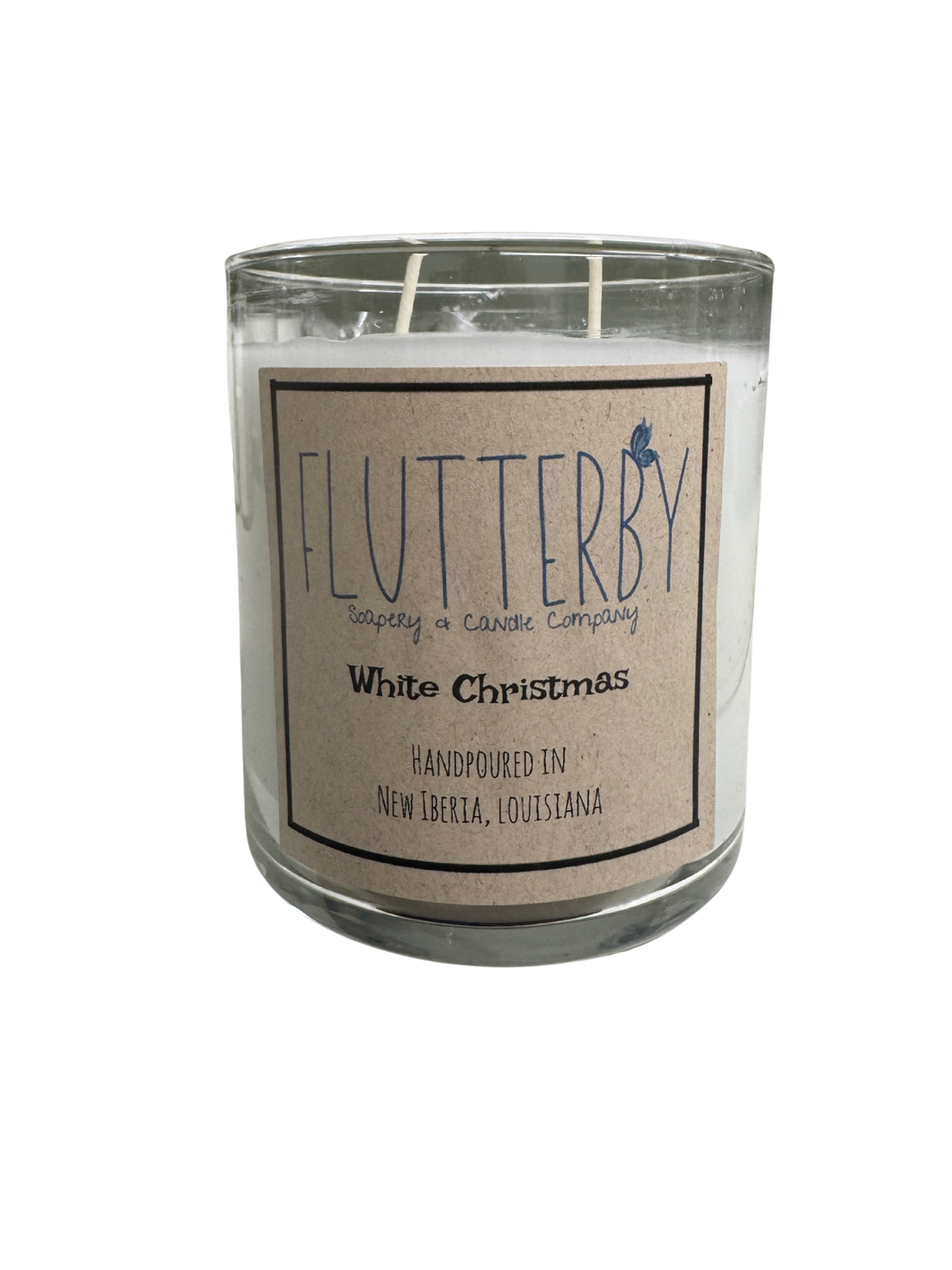 Flutterby White Christmas Classic 2 Wick Candle