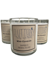 Load image into Gallery viewer, Flutterby White Christmas Classic 2 Wick Candle