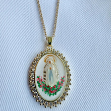 Load image into Gallery viewer, Our Lady of Lourdes Handpainted Necklace