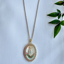 Load image into Gallery viewer, Our Lady of Lourdes Handpainted Necklace