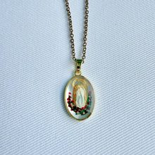 Load image into Gallery viewer, Dainty Our Lady of Lourdes Handpainted Necklace