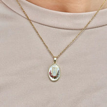 Load image into Gallery viewer, Dainty Our Lady of Lourdes Handpainted Necklace