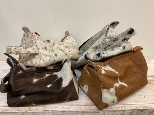 Cow Hide Mini Toiletry Bag