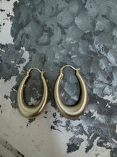 Load image into Gallery viewer, Sleek Matte Gold Hoop Earrings