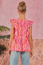 Load image into Gallery viewer, Flirty Girl Ruffle Sleeve Top