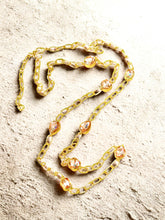 Load image into Gallery viewer, Gold Textured Link Pink Stone Necklace