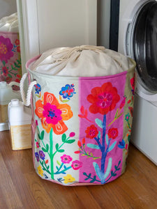 Natural Life-Flower Laundry Hamper