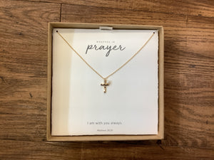 Wrapped in prayer Dainty Cross Necklace