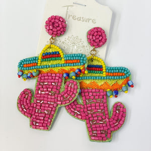 Cactus sombrero earrings