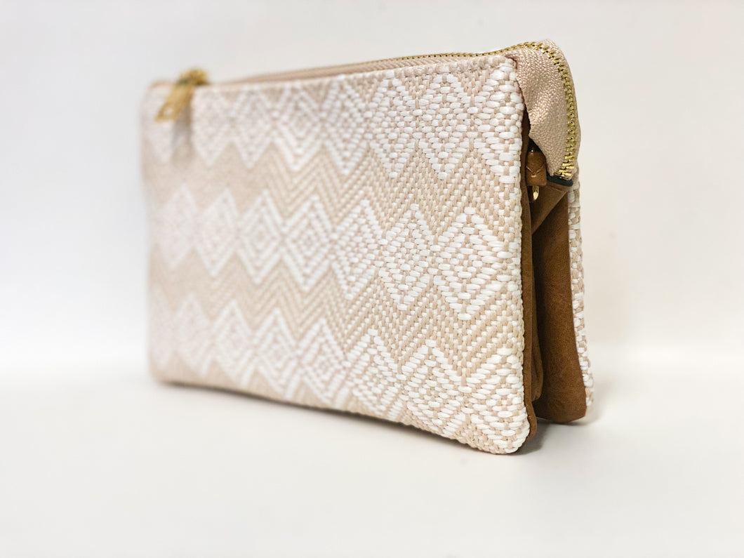 White and brown small purse