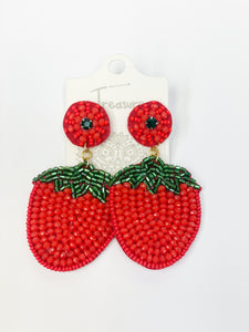 Strawberry beaded earrings