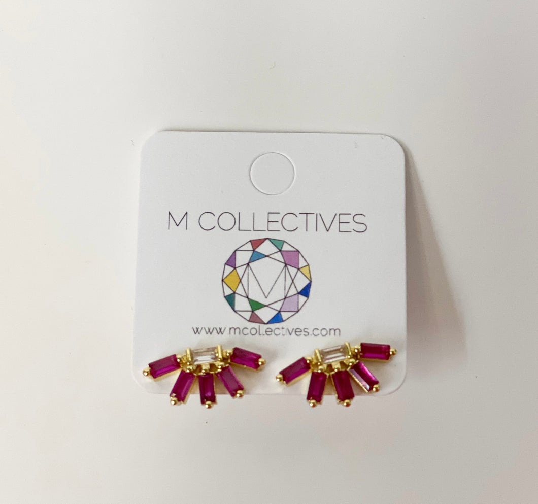M collective pink starburst earring studs