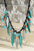 Load image into Gallery viewer, Turquoise feather necklace