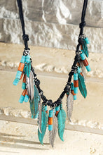 Load image into Gallery viewer, Turquoise feather necklace