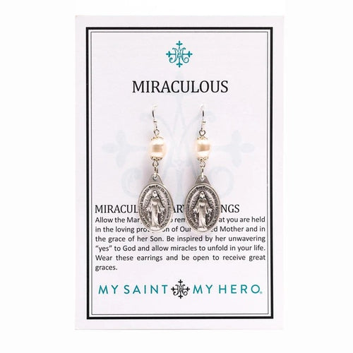 My Saint My Hero-Miraculous Mary Pearl Earrings