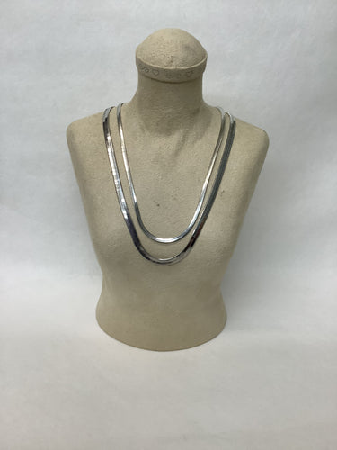 Double Silver Necklace
