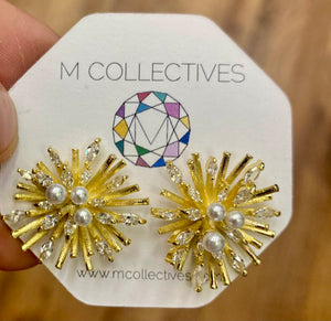 M. Collective Pearl Starburst Earrings