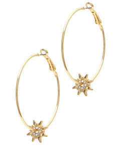 Metal Hoops with Star Studs
