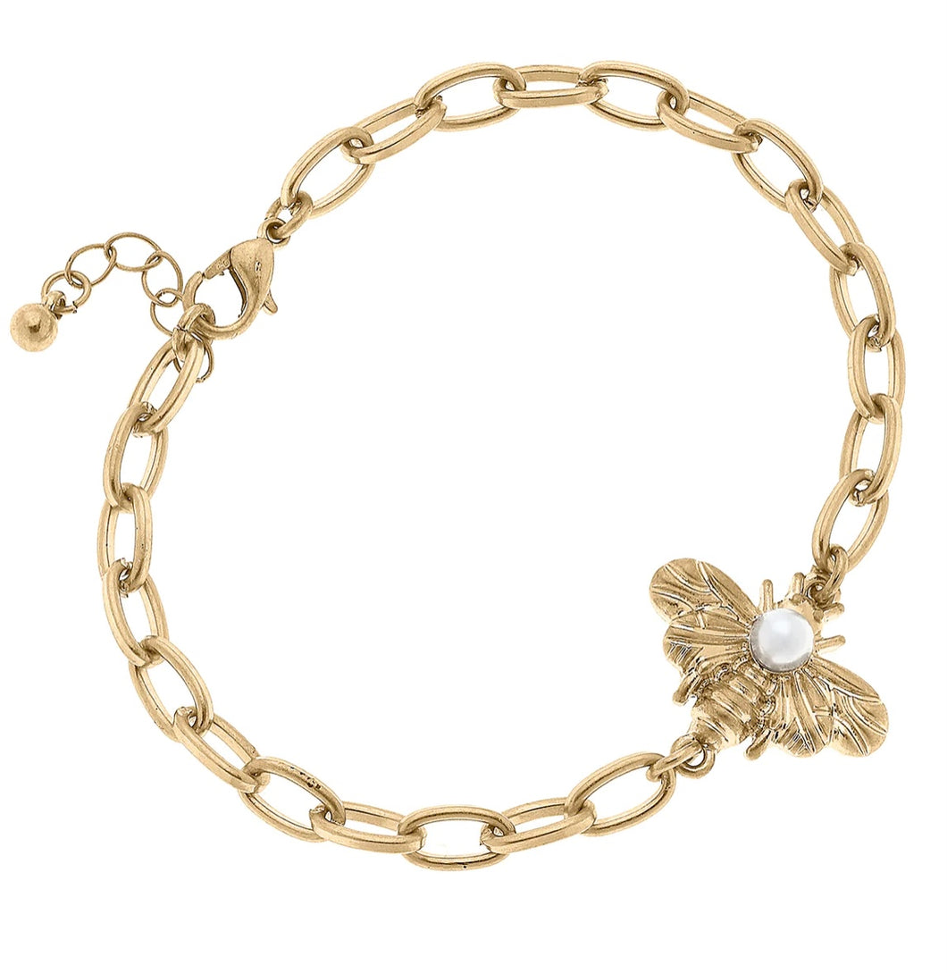Calloway Bee and Pearl Gold Bracelet
