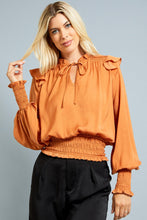 Load image into Gallery viewer, Smocked Camel Blouse
