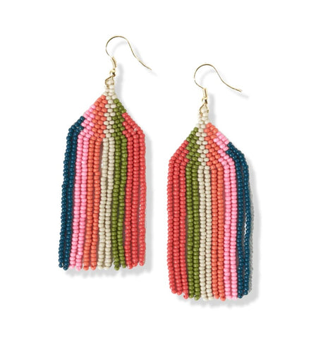 Dolly Verticle Stripe Beaded Earrings
