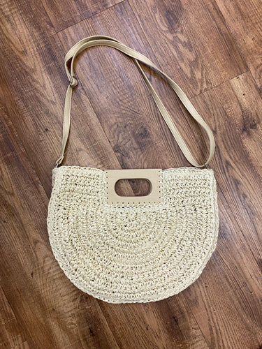 Ivory Raffia Crochet Hand Bag