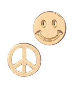Gold Peace Sign and Smiley Face