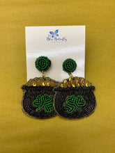 Load image into Gallery viewer, St. Patrick’s Day Beaded Earrings