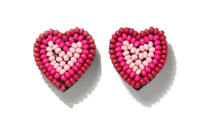 Heart Throb Stud Beaded Earrings