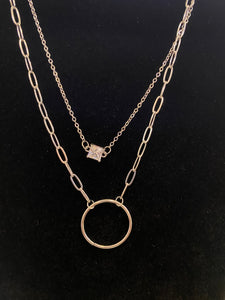 Circle and Diamond Necklace